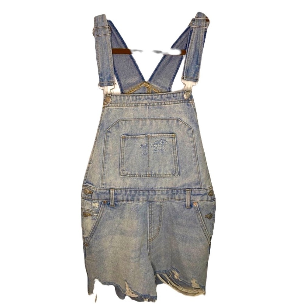 Wild Fable Distressed Light Denim Overalls